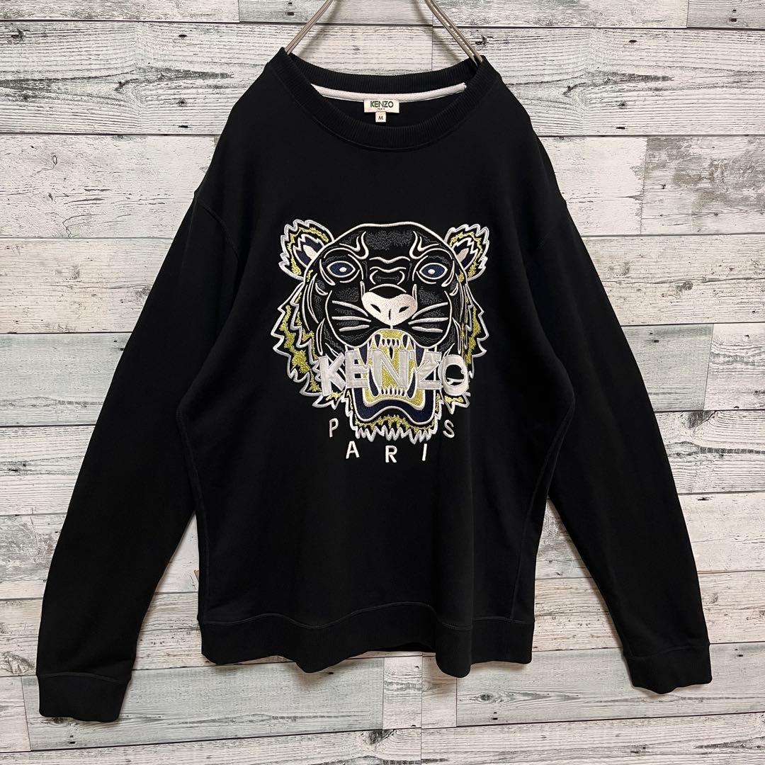 t151【美品】ケンゾー 刺繍 虎顔 ビッグロゴ スウェット 希少 人気 一点物