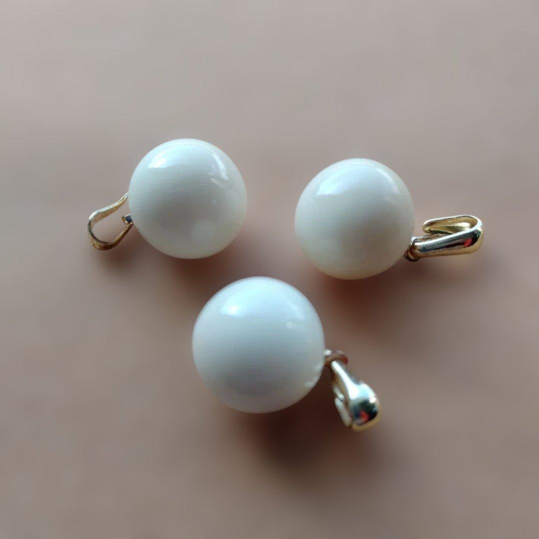 鯨歯　マッコウクジラ　牙玉ペンダントトップ　11㎜　9個