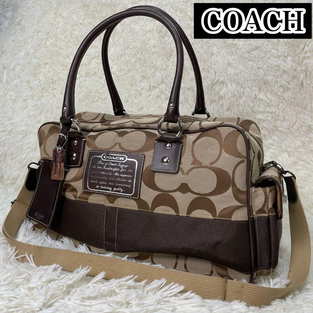 美品 COACH コーチ シグネチャー ボストンバッグ 2WAY F77179