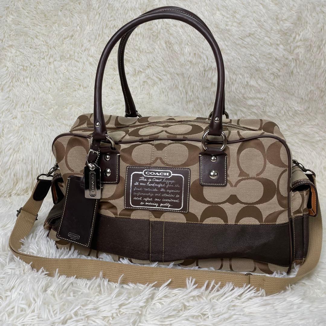 美品 COACH コーチ シグネチャー ボストンバッグ 2WAY F77179