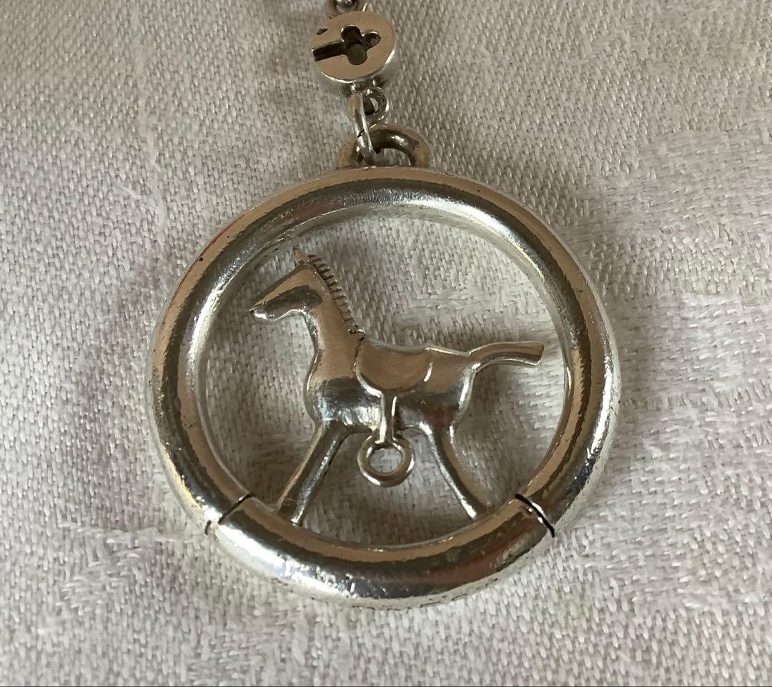 エルメス バッグチャーム キーホルダー 木馬 銀製 ヴィンテージ