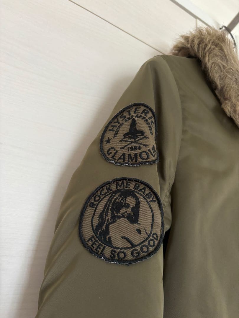 HYSTERIC GLAMOURオリーブ色ファー付コート