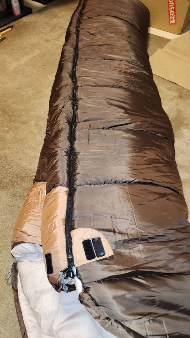 Bears Rock-30度　封筒型ワイド寝袋チョコブラウン　暖かフリースセット