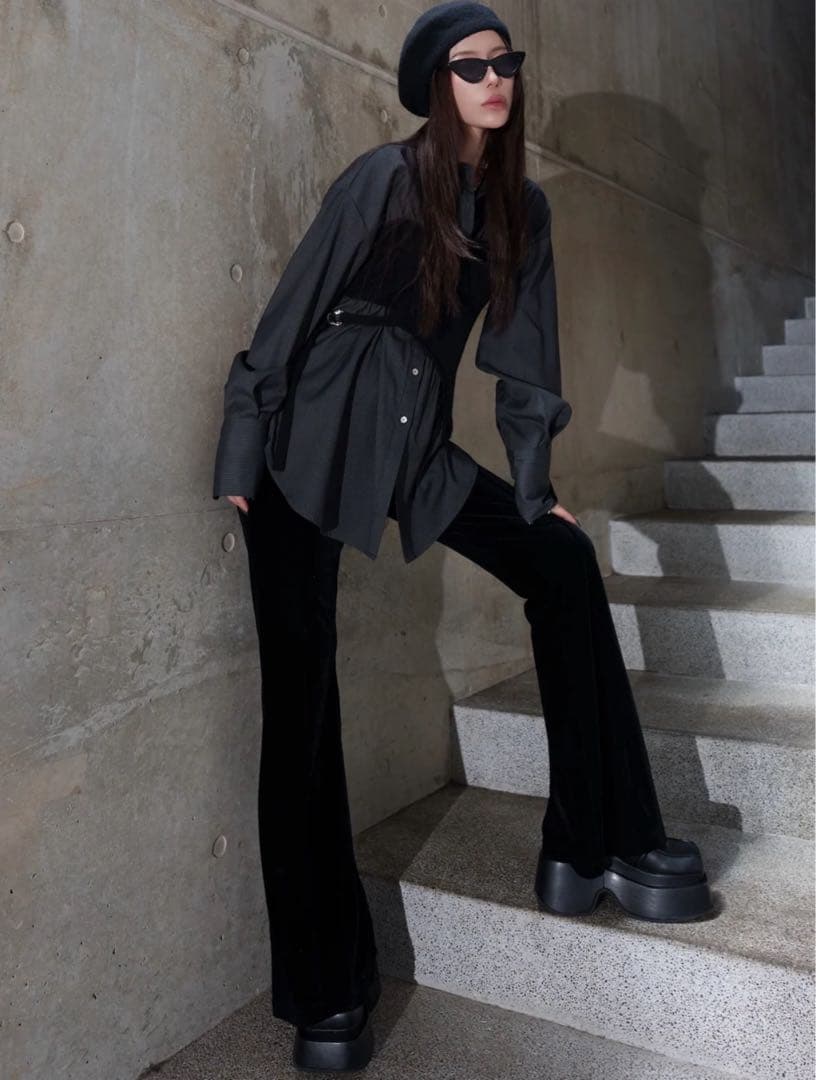 GlamLips 【新品未使用】RELAX フレア ベロアパンツ