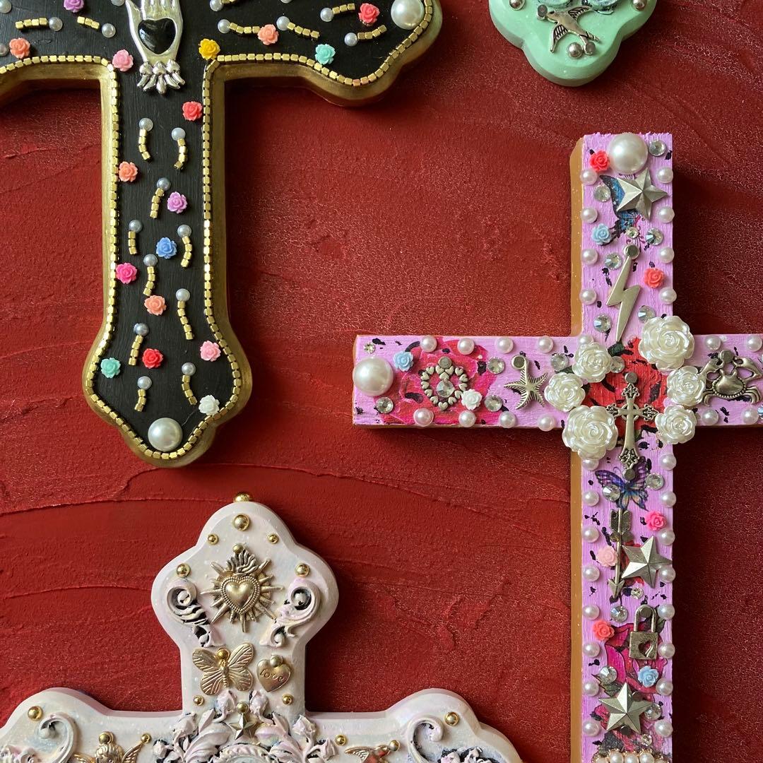 十字架　ウォールデコ　ウォールアート　メキシコ雑貨　壁飾り　ミラグロクロス