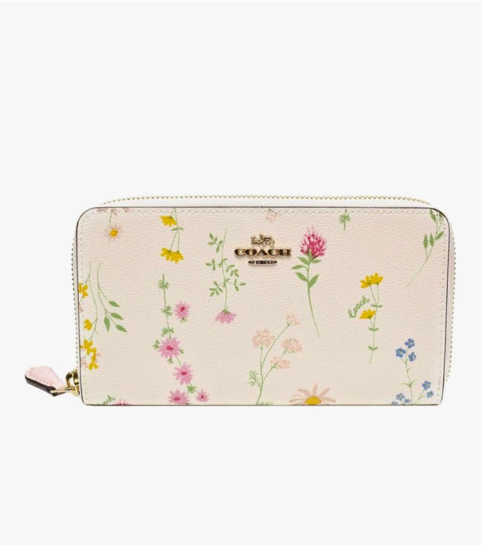 COACH 花柄 レザー 長財布 並行輸入品:アウトレット品