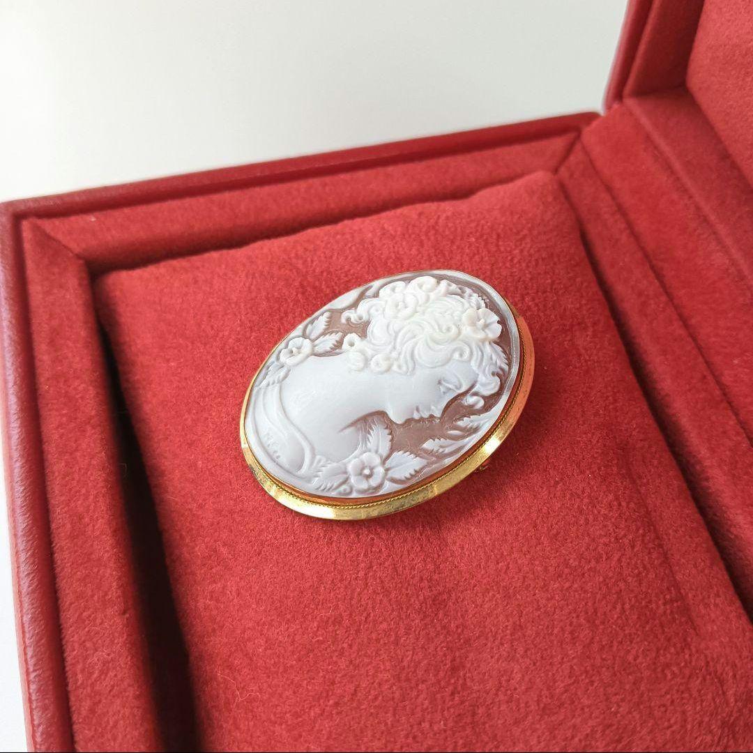 minto様　カメオ　シェルカメオ　ブローチペンダントトップ　ケース付き