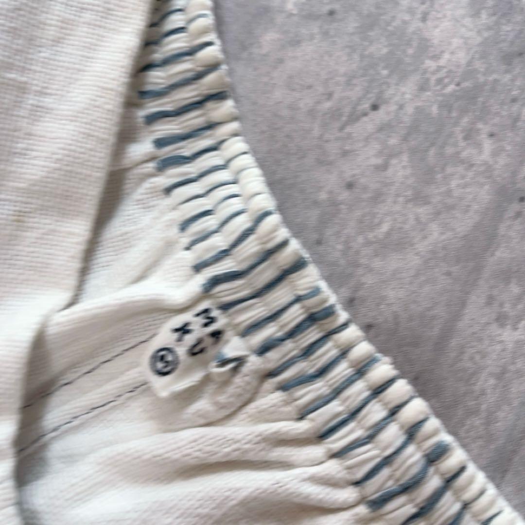 マク テキスタイルズmaku コットンイージーパンツ 刺繍 ホワイト Mサイズ