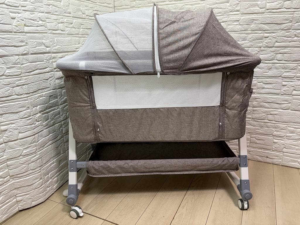 ラ*ー様 未使用 ベビーベッド 折りたたみ 高さ調整 ベッドサイド 添い寝