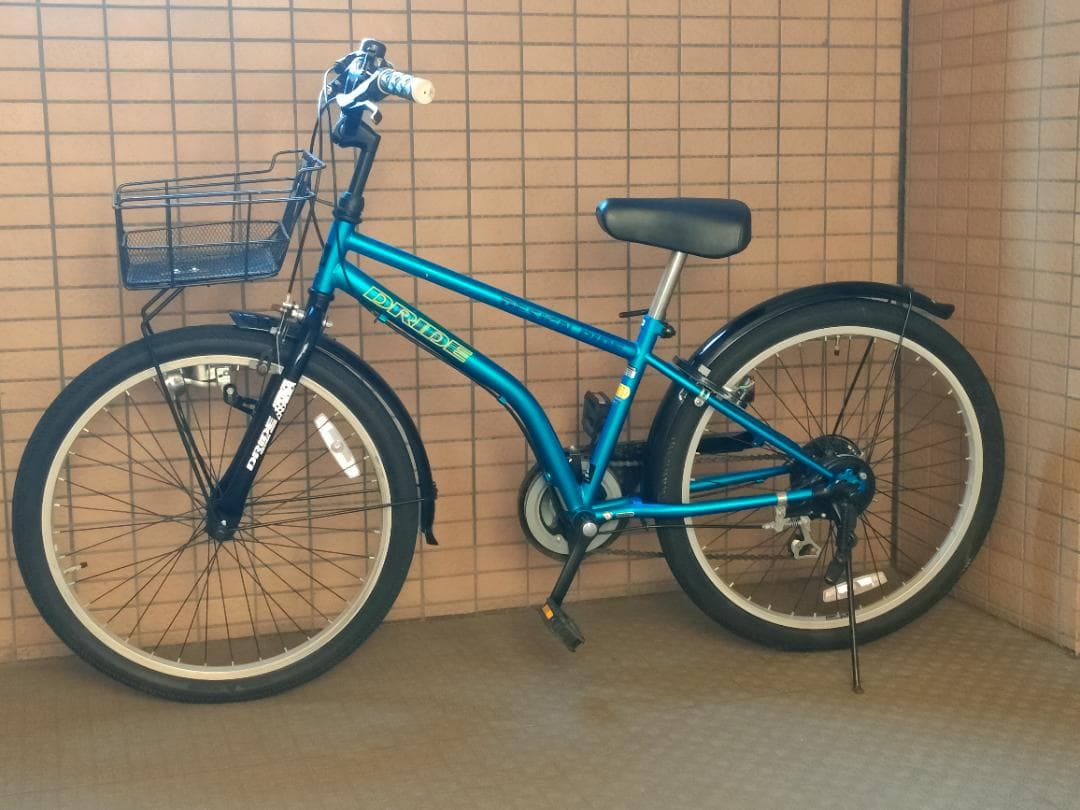 【引取限定/東京都江東区】アサヒ ドライド 外装6段 青 24インチ