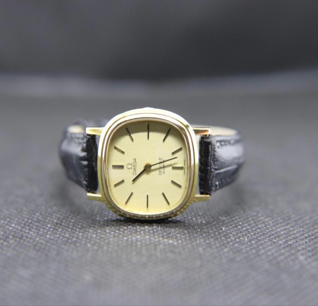 訳あり　オメガ　デヴィル　腕時計　レディース　クオーツ　金　ビンテージ　25ｍｍ