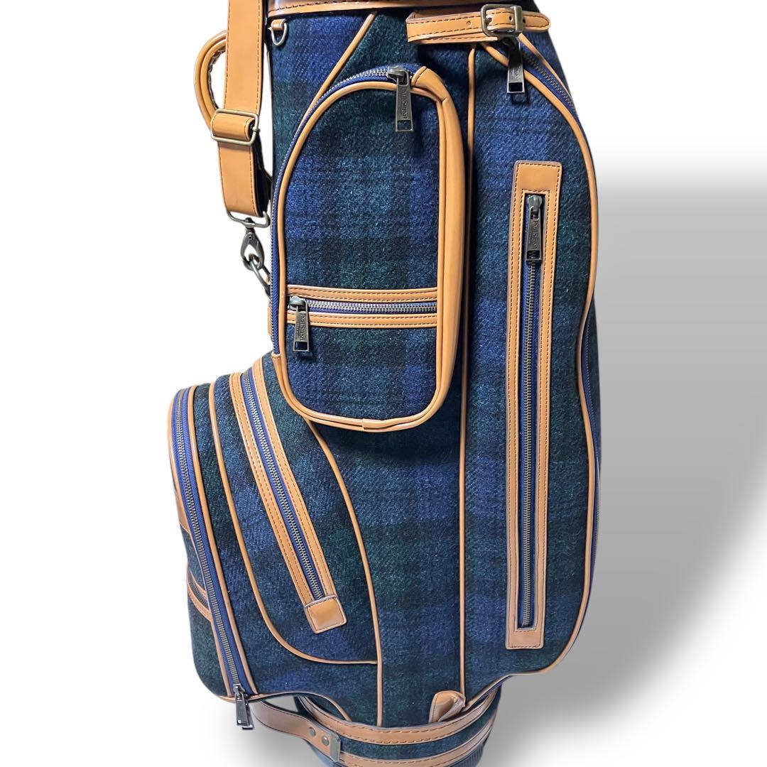 ハリスツイード＆ポールスチュアート キャディーバッグ ゴルフバッグ ボア レア