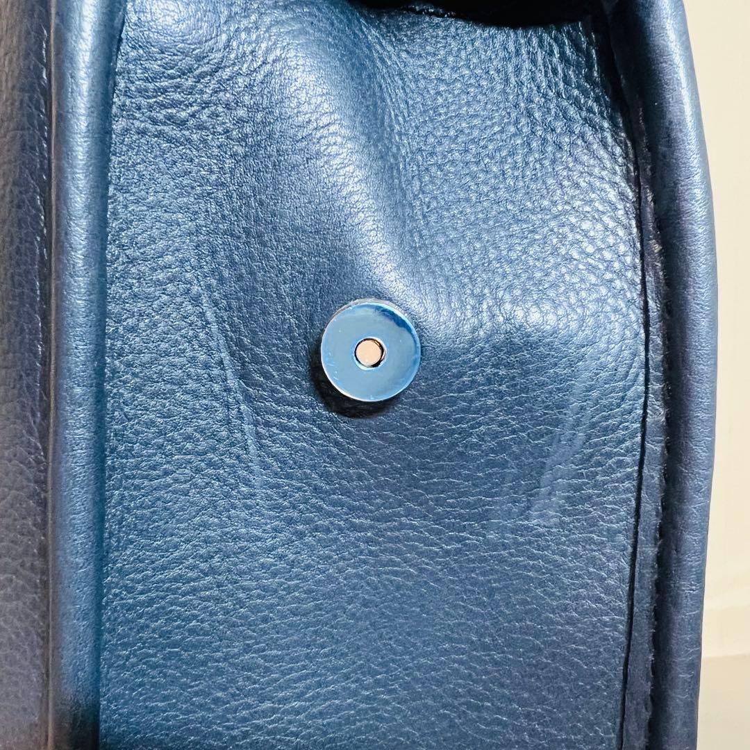 【美品】土屋鞄 ブリーフケース ビジネスバッグ ブルー系 A4サイズ収納可