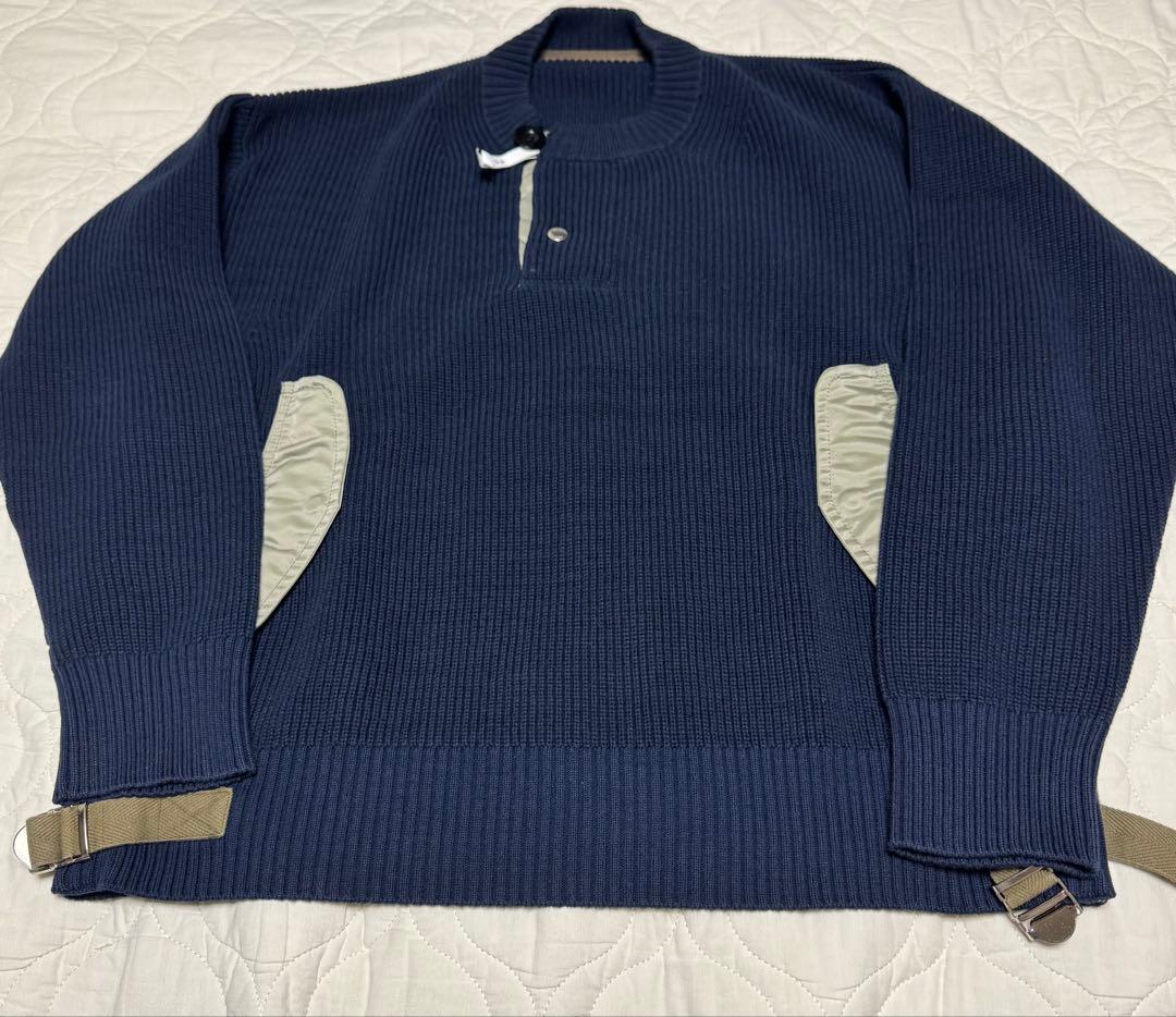 に*ー様 sacai 23SS Nylon Twill x Knit Pullo