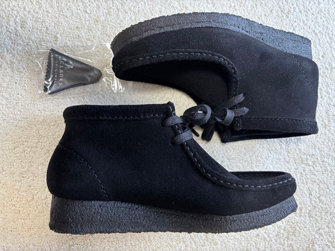 クラークス ワラビーブーツ ブラック スエード UK5.5 24.5cm