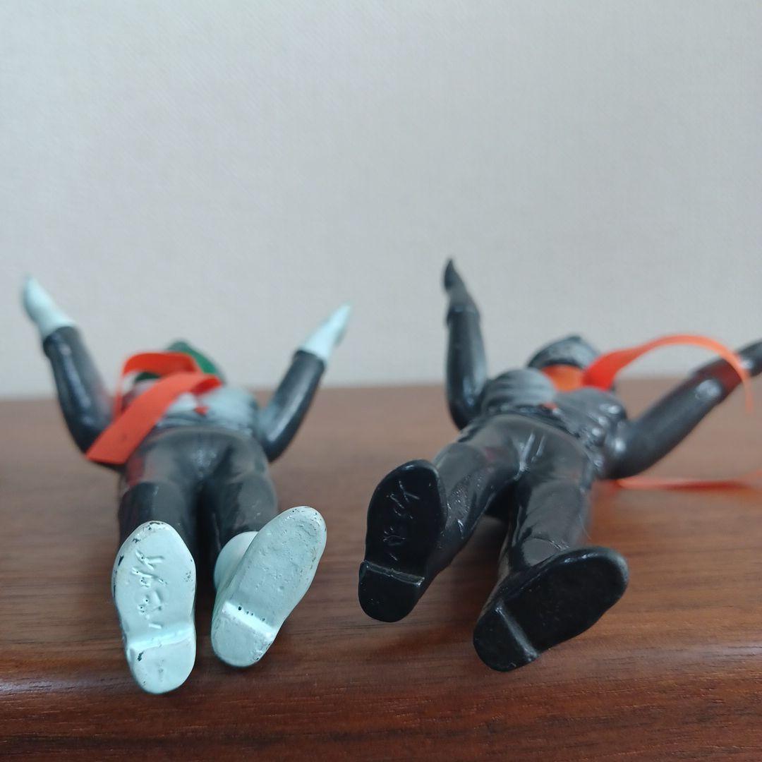 当時ものバンダイ「仮面ライダー」ミニソフビフィギュア2体セット