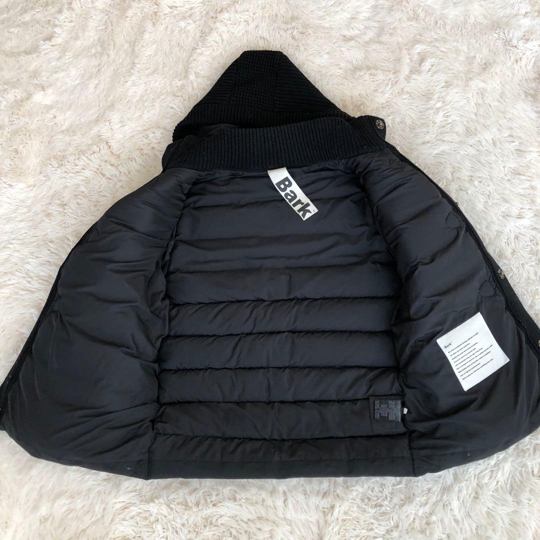 Barkバーク　ニット切替ダウンジャケット　ブラック黒　L　フード脱着可