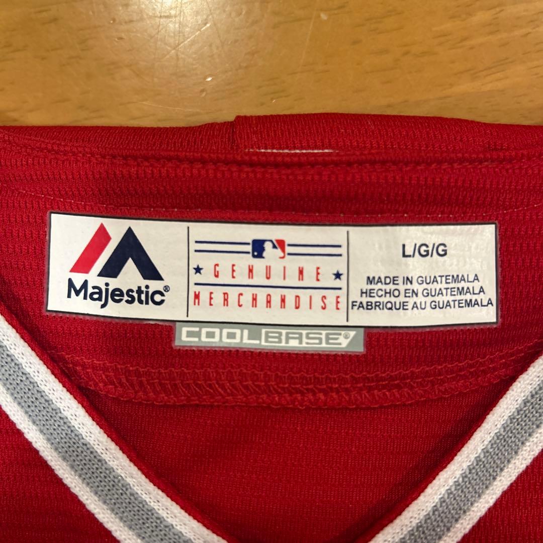 ANGELS Majestic ベースボールジャージ レッド