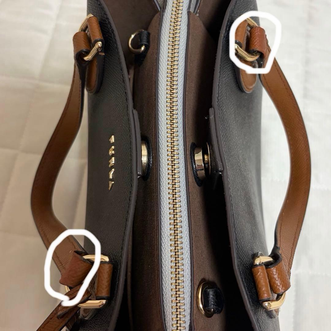 美品☆フルラ2way バイカラー　ミネルヴァトートS