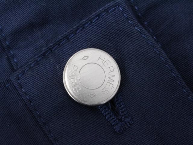 ▲エルメス セリエボタン コットン チノ ネイビー Mサイズ