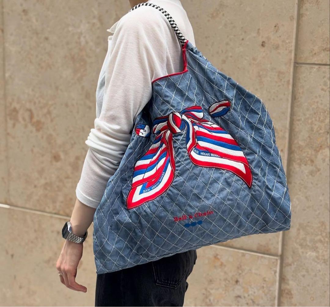 Ball＆Chain スカーフ リボン柄 デニム　L 表参道店限定　完売　希少