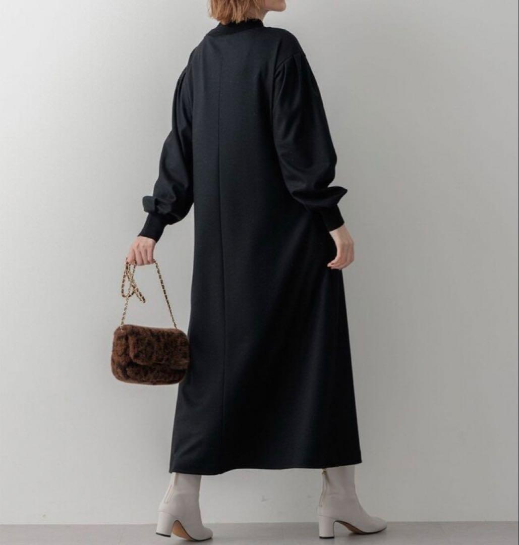 大きいサイズ46＊２３区 ウールミルド リブ フレアワンピース＊自由区ICB組曲