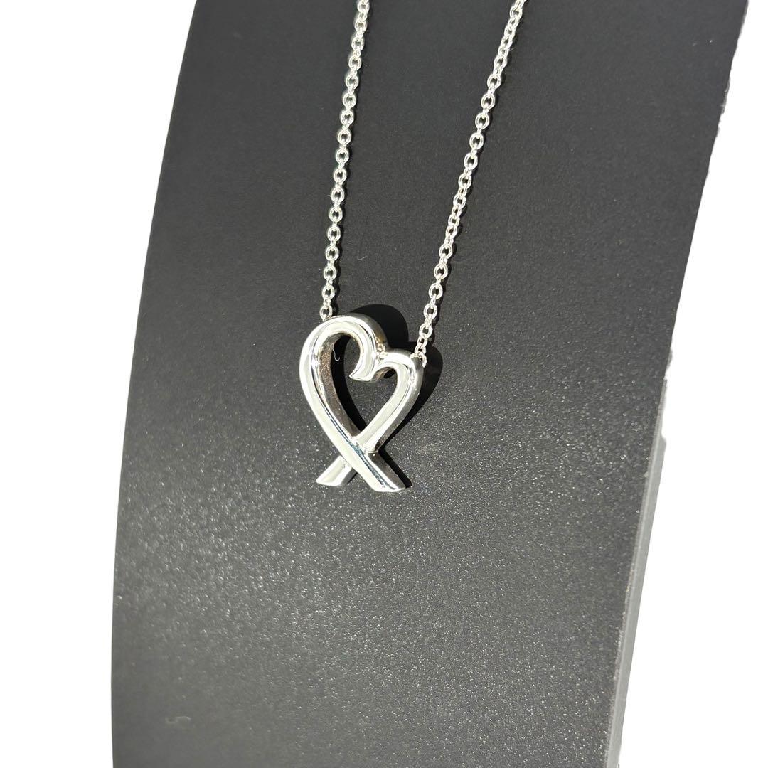 【光沢艶感仕上げ】 ティファニー ラビングハート ネックレス シルバー925