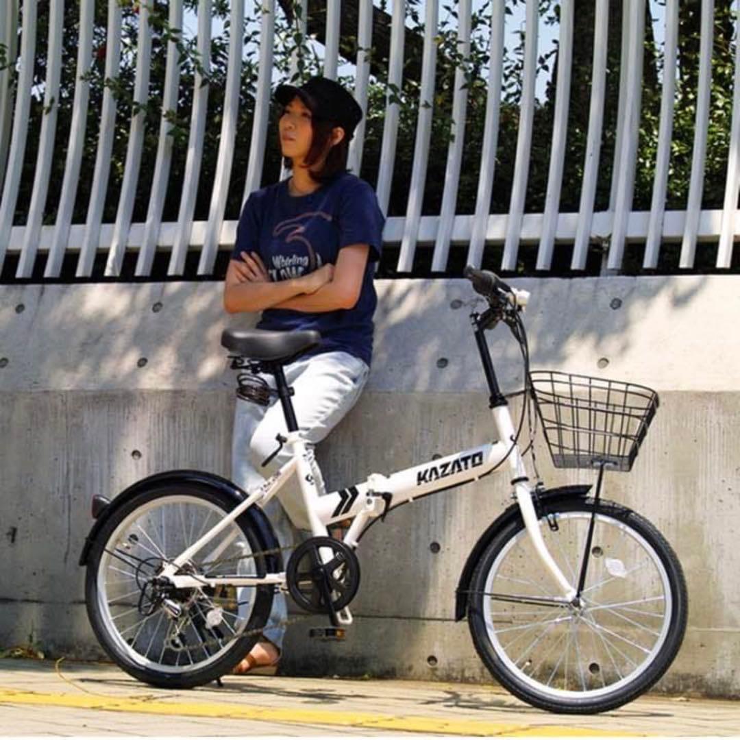 【新品未使用未開封】KAZATO 折りたたみ自転車 ホワイト