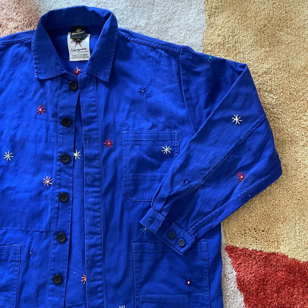 Nasngwam. フラワーカバーオール / リメイクユーロワークジャケット