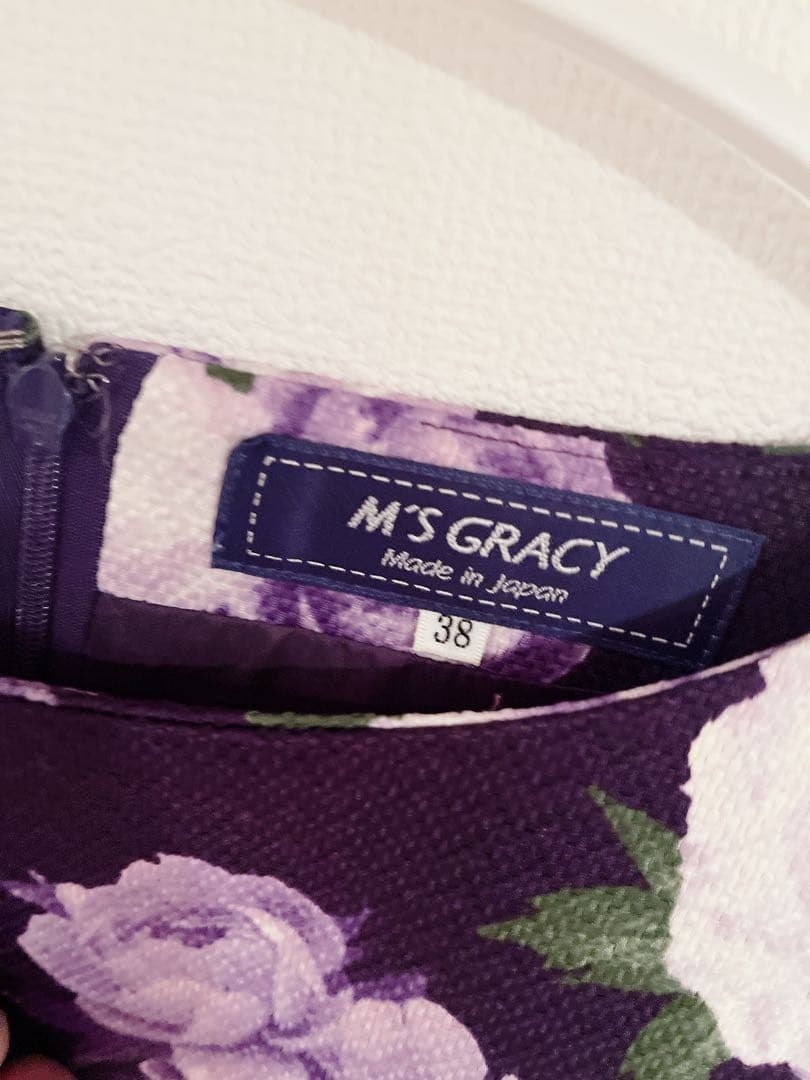 M'S GRACY 花柄ひざ丈ワンピース 38