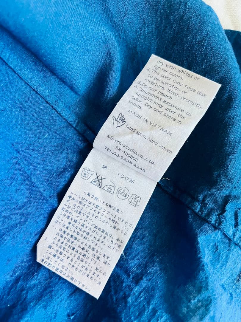 【Bbaywaterr】45Rレースキャミソール カットワーク刺繍 藍染め