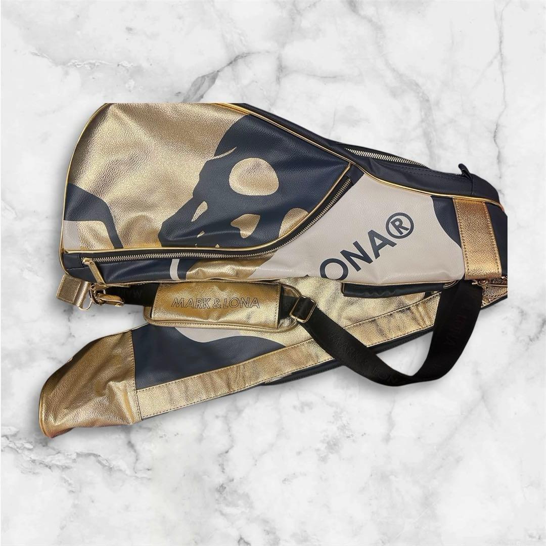 マークアンドロナ キャディバッグ ネイビー ゴールド