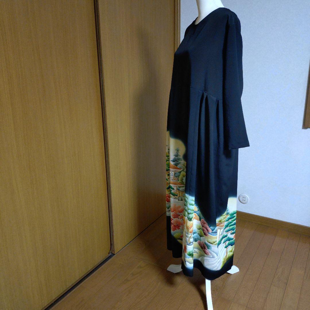 ぶ*ん様 【未使用正絹黒留袖】ロングワンピース4点セット　作家物　L〜LL