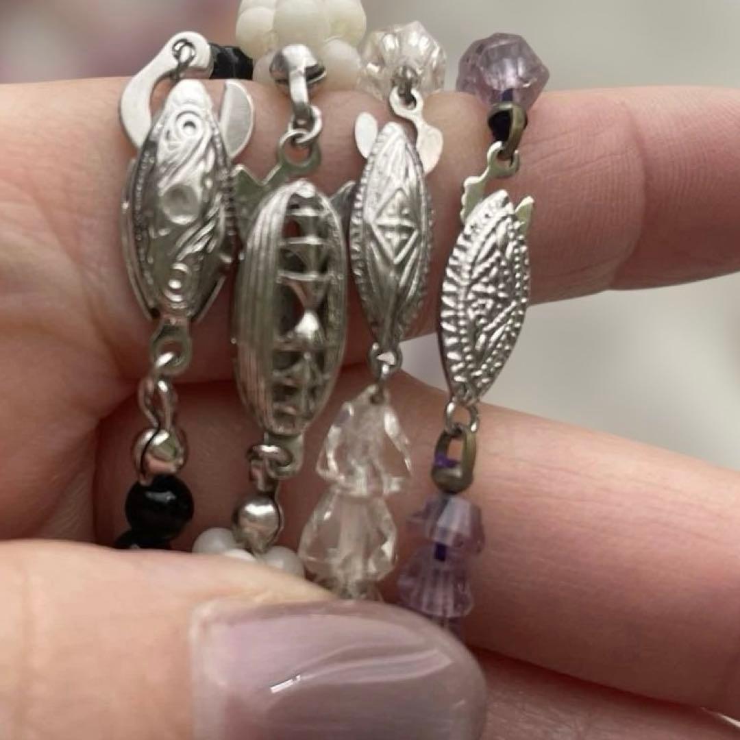 は*ま様 昭和レトロアクセサリー天然石ネックレス12点セットまとめてsilver