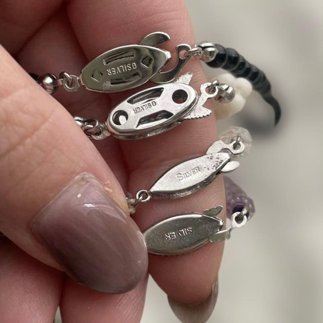 は*ま様 昭和レトロアクセサリー天然石ネックレス12点セットまとめてsilver