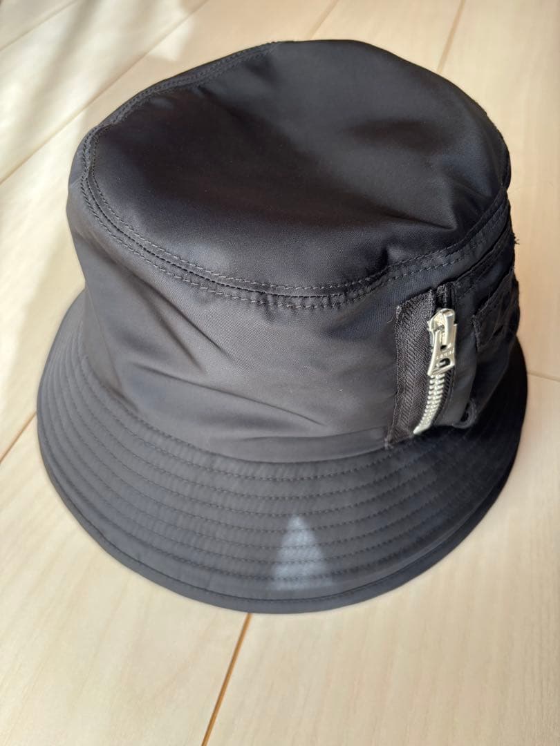 【最終値下げ】sacai ダブルバケットハット ジップデザイン(ブラック)