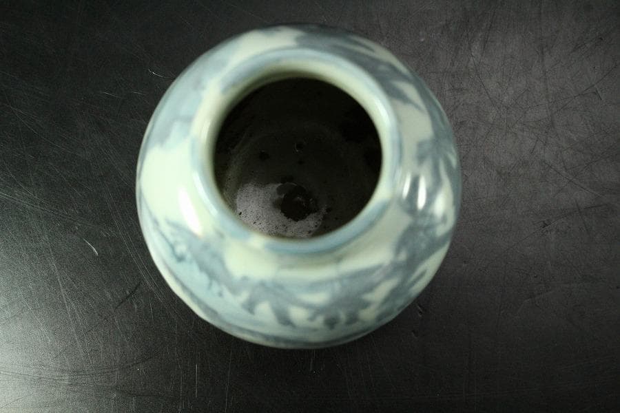 中国美術 古染付 祥瑞 茶入 明時代 唐物 鹿角蓋 茶道具伝来(K-XA856)