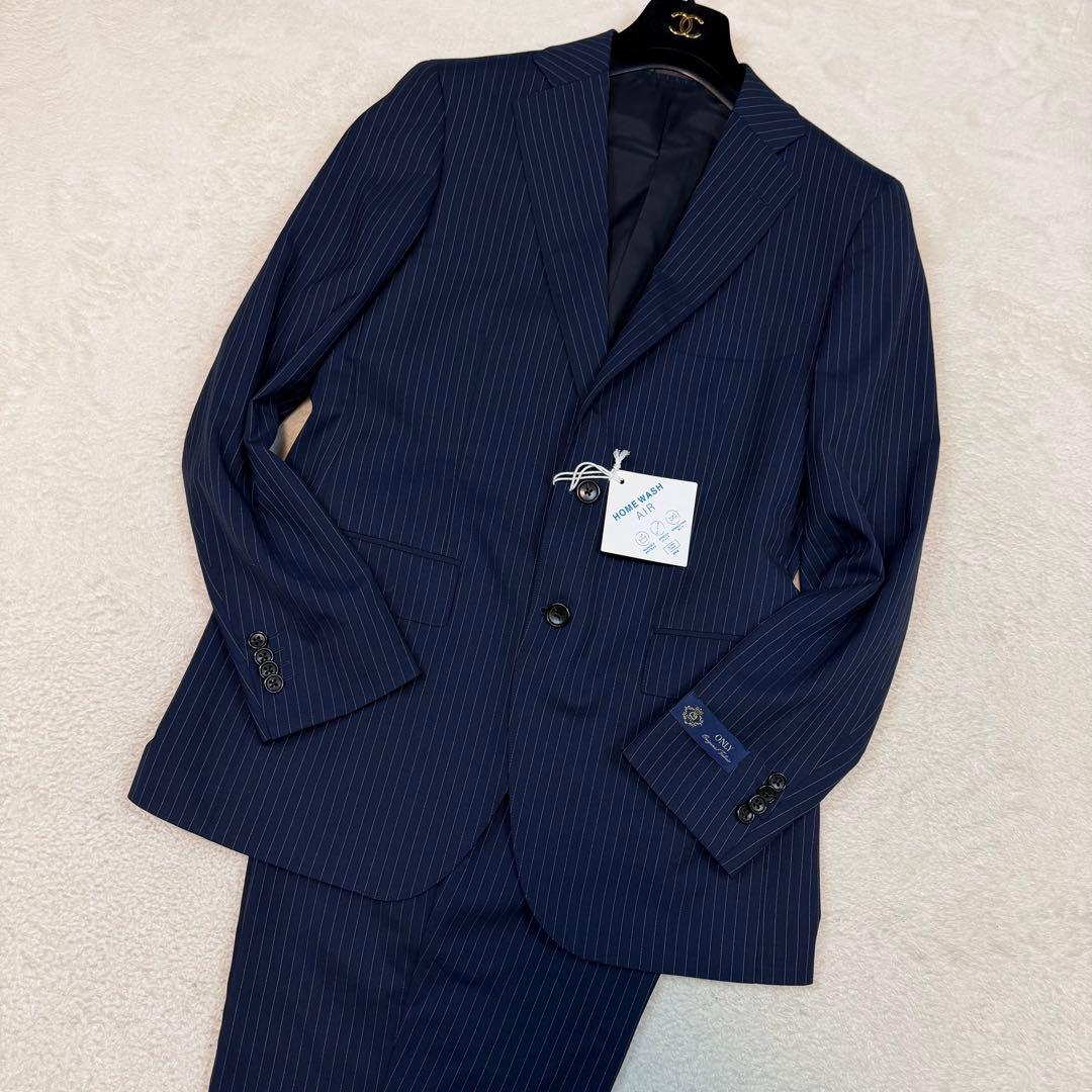 新品 XL相当 ONLY スーツ セットアップ 洗える ストレッチ ネイビー