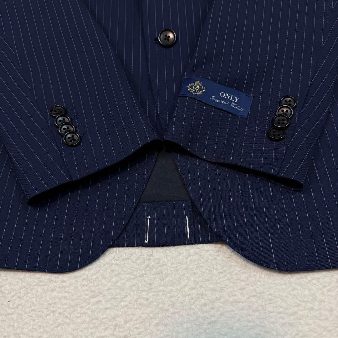 新品 XL相当 ONLY スーツ セットアップ 洗える ストレッチ ネイビー