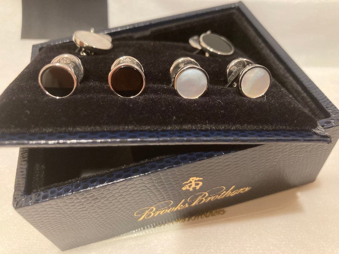 ブルックスブラザーズ　カフス　オニキス・シルバー