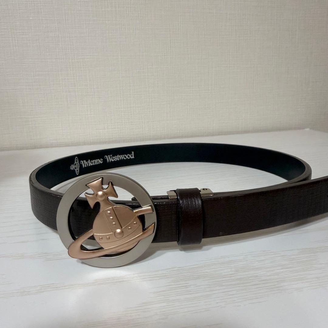 の*ち様 ヴィヴィアンウエストウッド　ベルト　オーブ金具　ブラウン