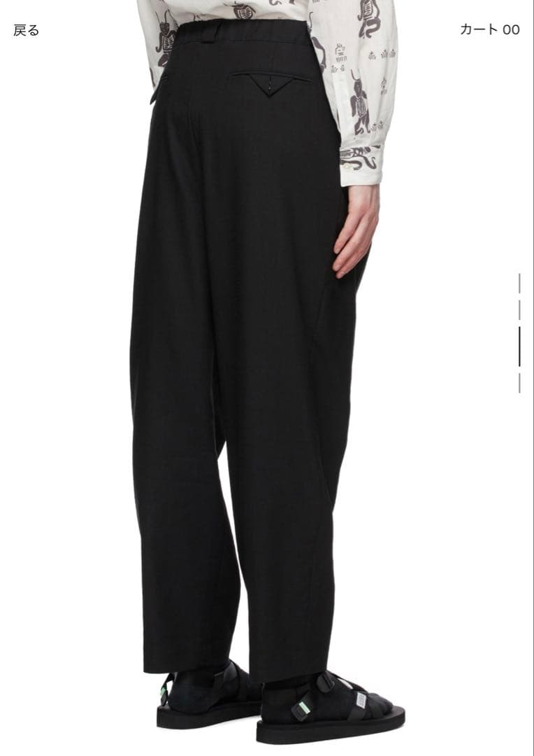 Sasquatchfabrix black Kung-Fuテーパード パンツ