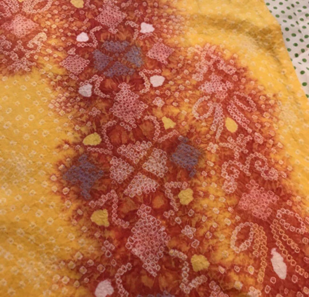 絞りの浴衣 黄色 L〜LLサイズの方OK