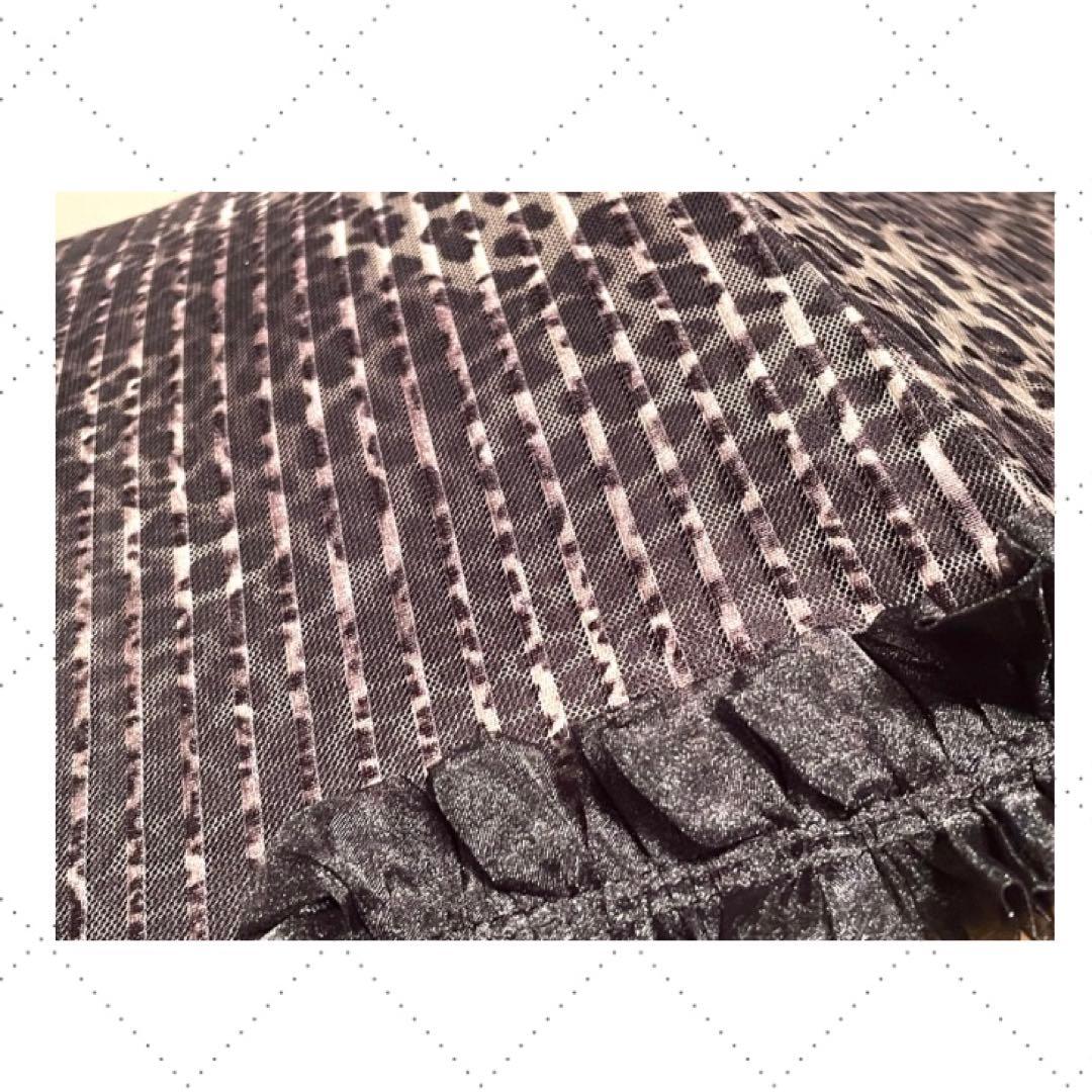 ゆきやす　シャンタル・トーマス　豹柄ストライプフリル付き日傘