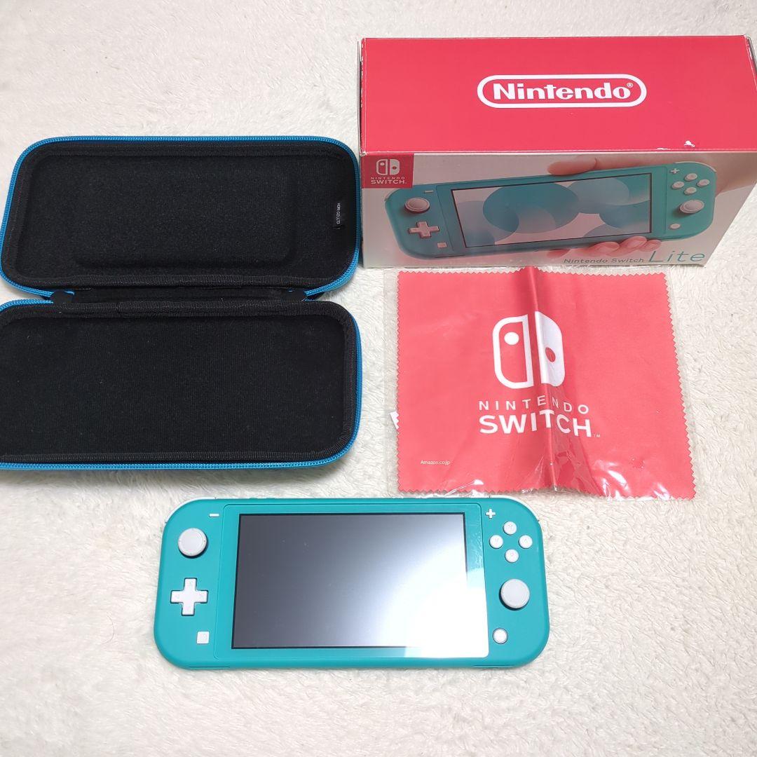 【美品】Switch Lite ターコイズ(本体、ケース、クリーナー）箱付き