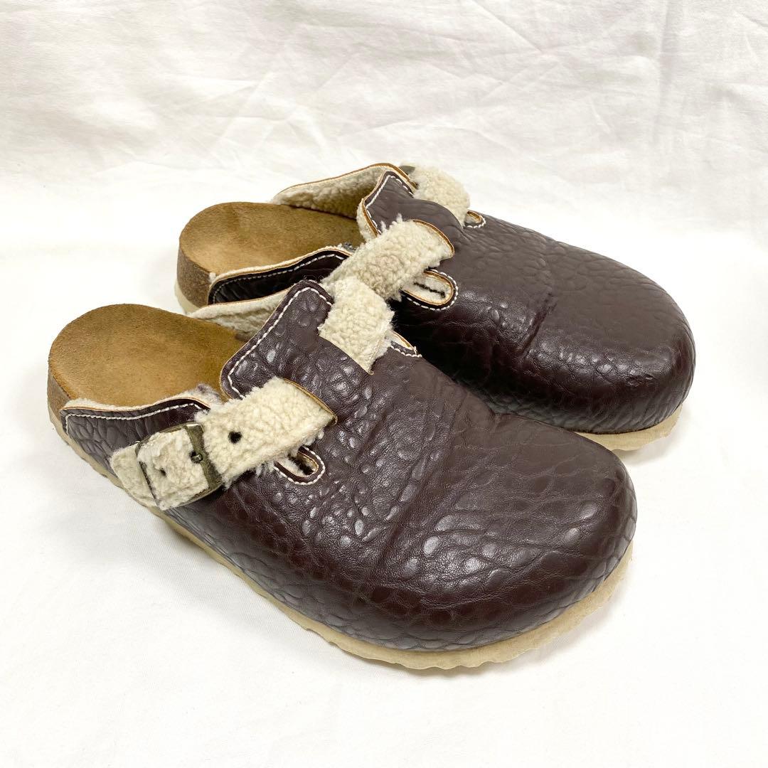 極美品✨希少 ビルケンシュトック ボストン レザー ボア サンダル 25cm