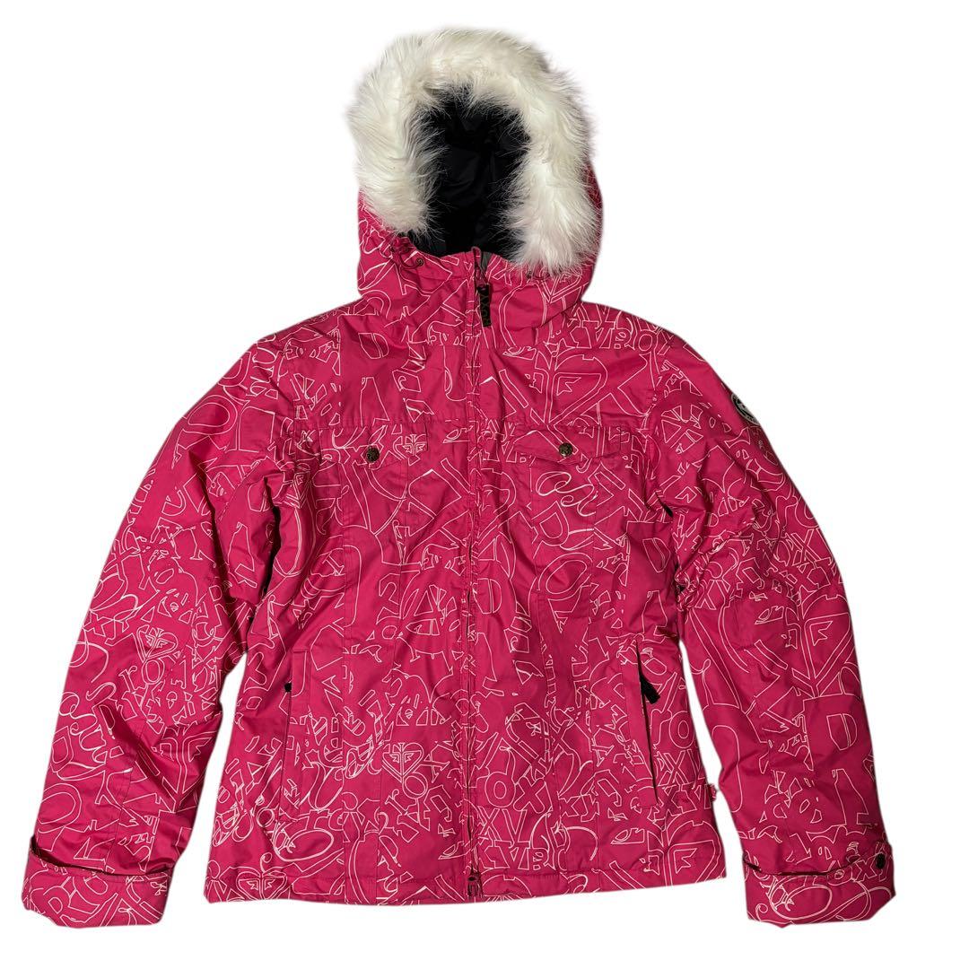 【美品】ROXY ロキシー スキーウェア　上下セット　M 総柄　ファー