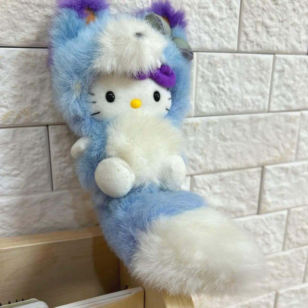 ハローキティ 北海道 ぬいぐるみ ラベンダー キツネ ボールチェーンキーホルダー