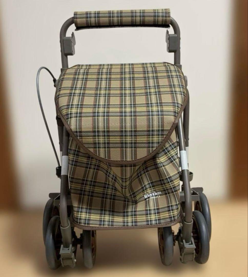 新品未使用！島製作所 リズムRWC ブラウン　手押し車シニアカー歩行器
