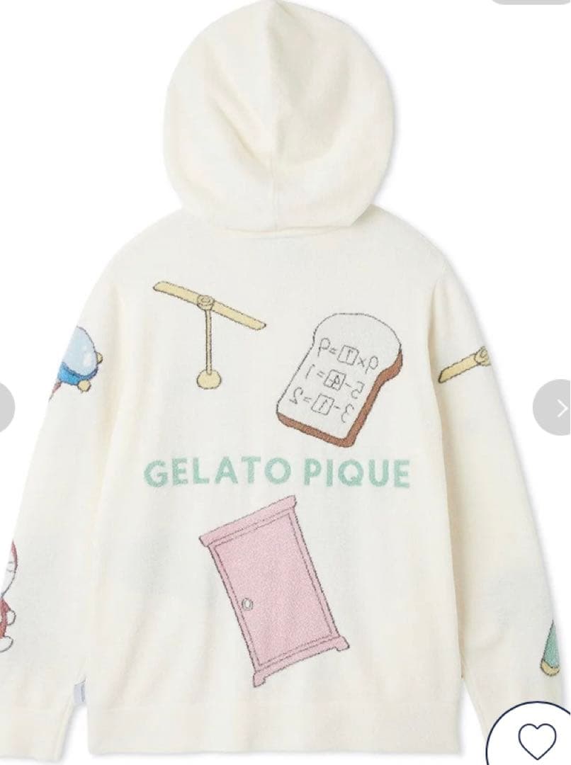 新品未開封　ジェラートピケ　ドラえもんジャガードパーカー　レディース